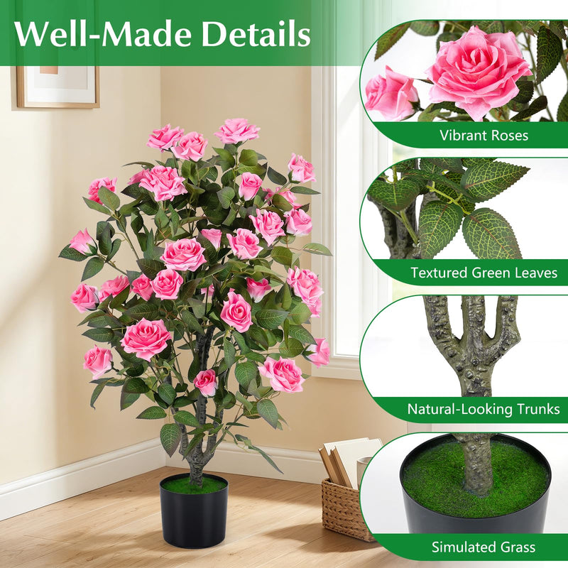 Load image into Gallery viewer, Goplus 35.5" Artificial Rose Tree with 32 Blooming Flowers | Free Maintenance
