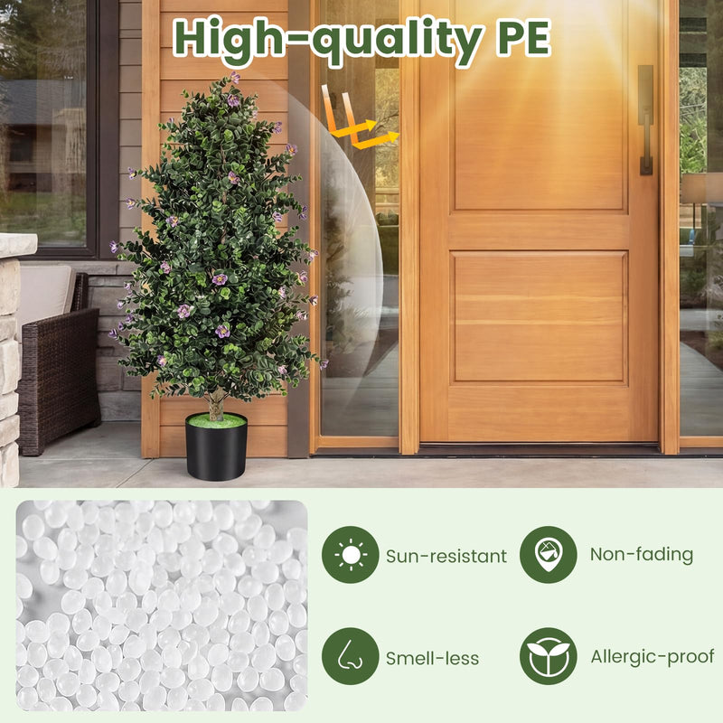 Load image into Gallery viewer, Goplus 2 Pack 36" Artificial Topiary Cone Tree w/49 Flowers
