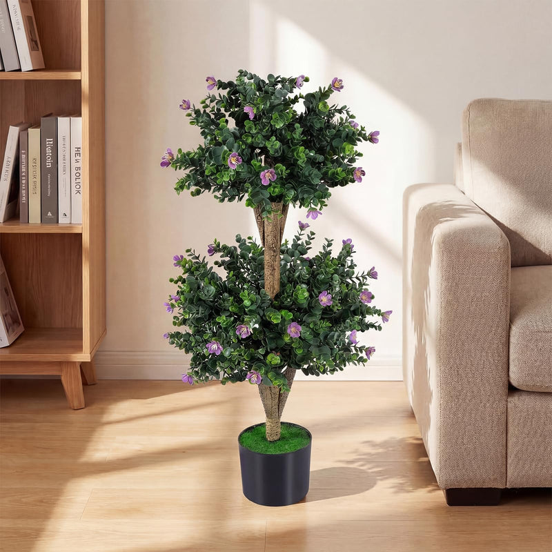 Load image into Gallery viewer, Goplus 3 FT Artificial Double Ball Boxwood Topiary Trees Set of 2 for Porch Home Decoration
