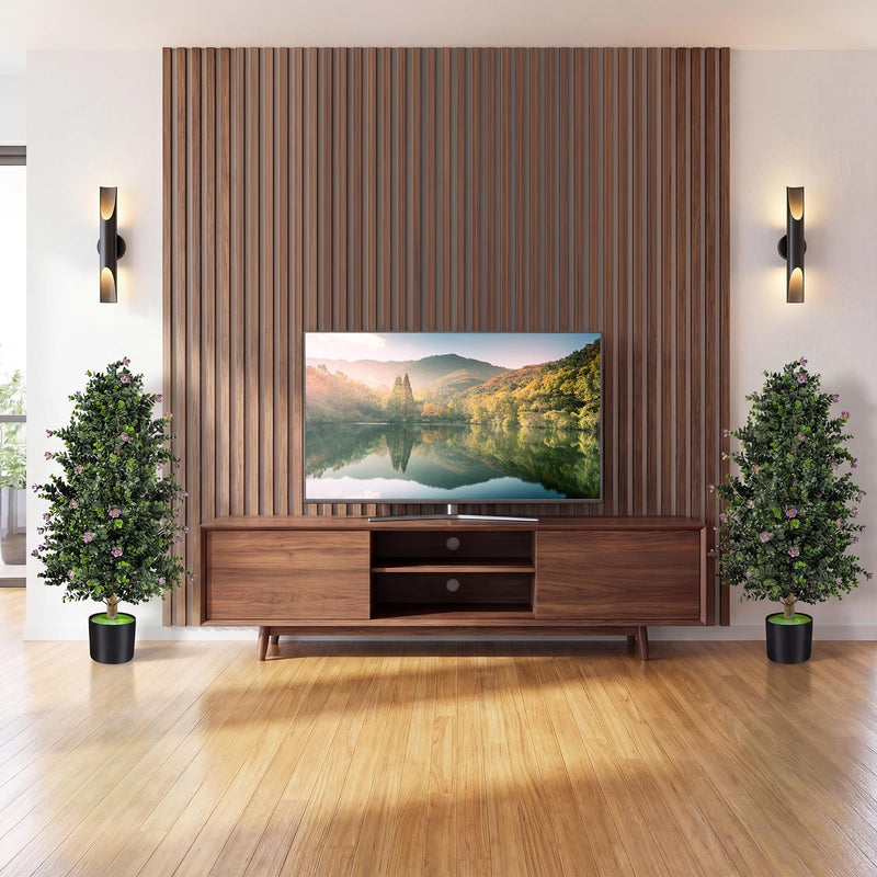 Load image into Gallery viewer, Goplus 2 Pack 36" Artificial Topiary Cone Tree w/49 Flowers
