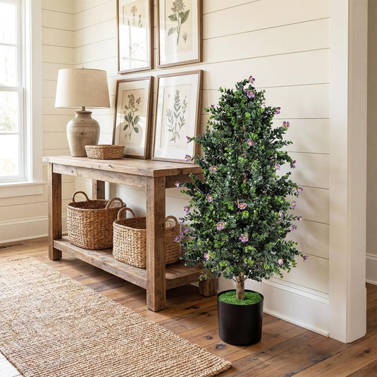 Goplus 2 Pack 36" Artificial Topiary Cone Tree w/49 Flowers