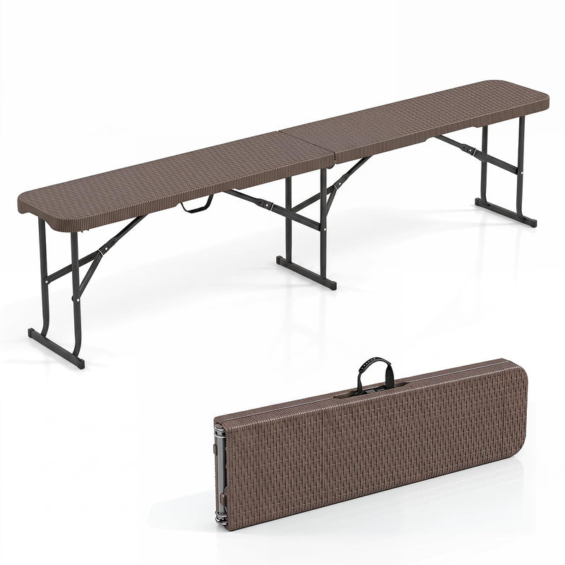 Load image into Gallery viewer, Goplus 6FT Folding Bench Plastic Portable Bench w/Carrying Handle
