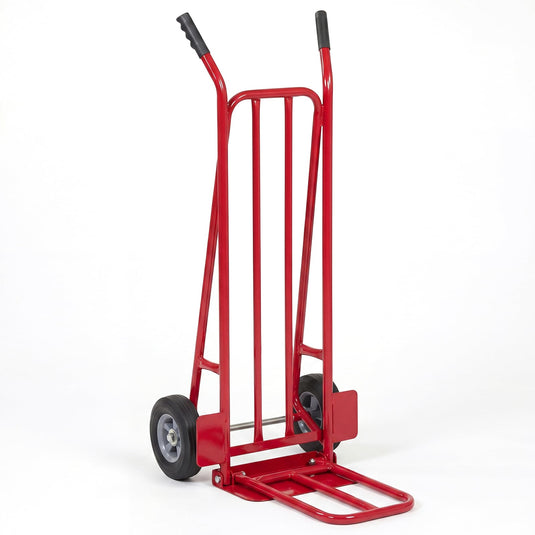Goplus Hand Truck Dolly Heavy Duty Metal Moving Dolly Cart with Dual Foldable Nose Plates