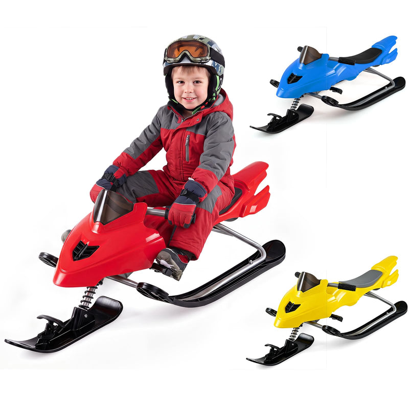 Load image into Gallery viewer, Goplus Snow Racer Sled with Brakes Steering Handle and Tow Ropes
