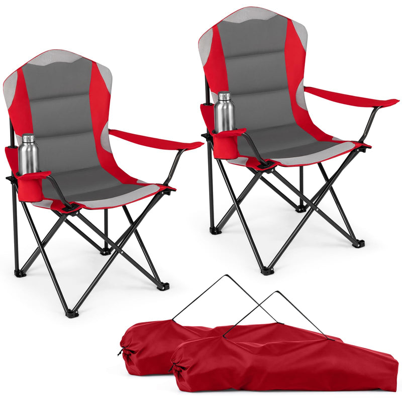 Load image into Gallery viewer, Goplus 2 Pack Folding Camping Chairs | 330LBS Capacity for Adult Fishing Lawn Beach
