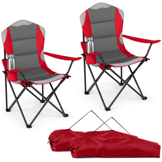 Goplus 2 Pack Folding Camping Chairs | 330LBS Capacity for Adult Fishing Lawn Beach