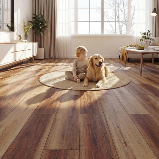 Goplus 24-Pack 36 Sq.Ft Wood Grain Floor Tiles Waterproof Vinyl Plank Flooring