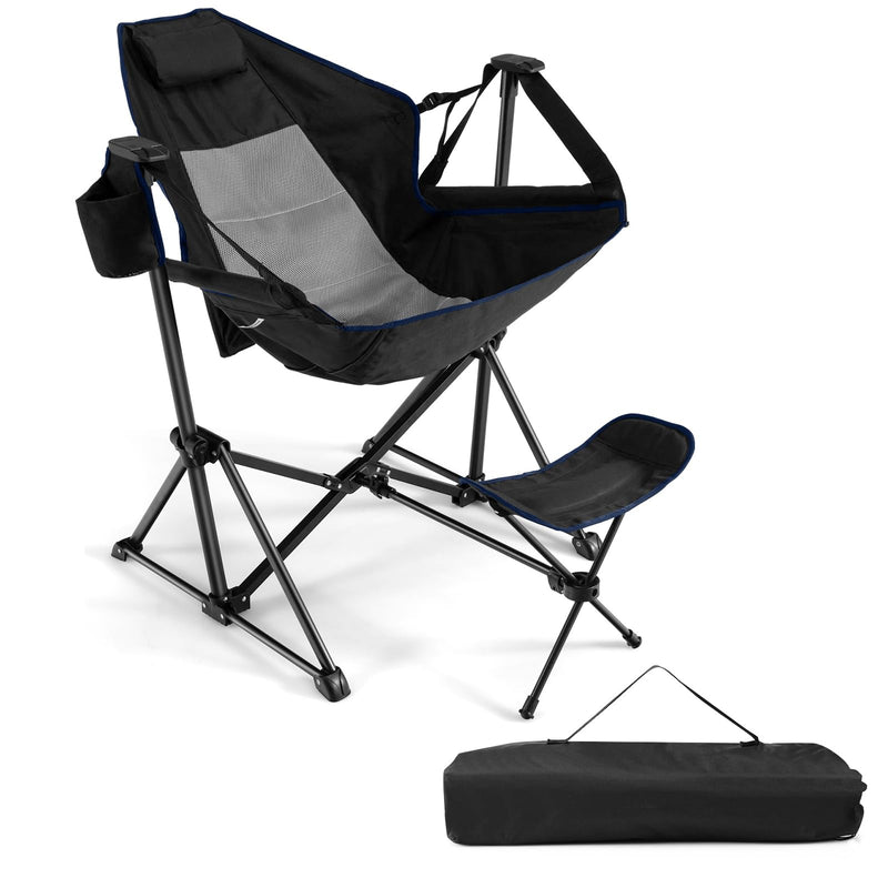 Load image into Gallery viewer, Goplus Portable Folding Camping Reclining Chair with Footrest and Adjustable Backrest
