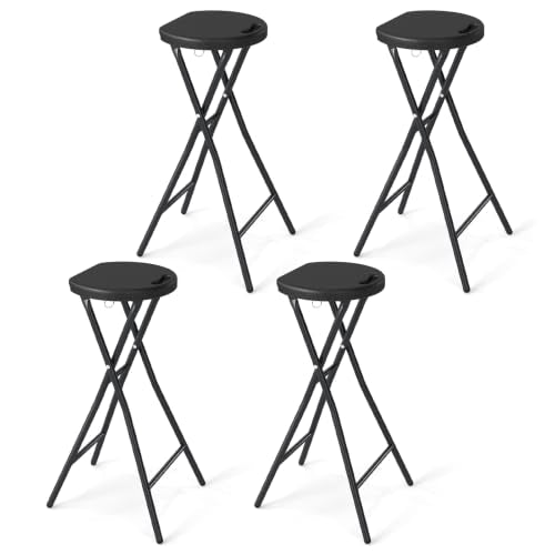 Goplus Folding Stool 27.5" Counter Height Backless Bar Chair for Kitchen Island Bar Table Patio