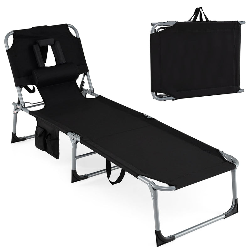 Load image into Gallery viewer, Folding Beach Lounge Chair w/ 4-Position Adjustable Backrest
