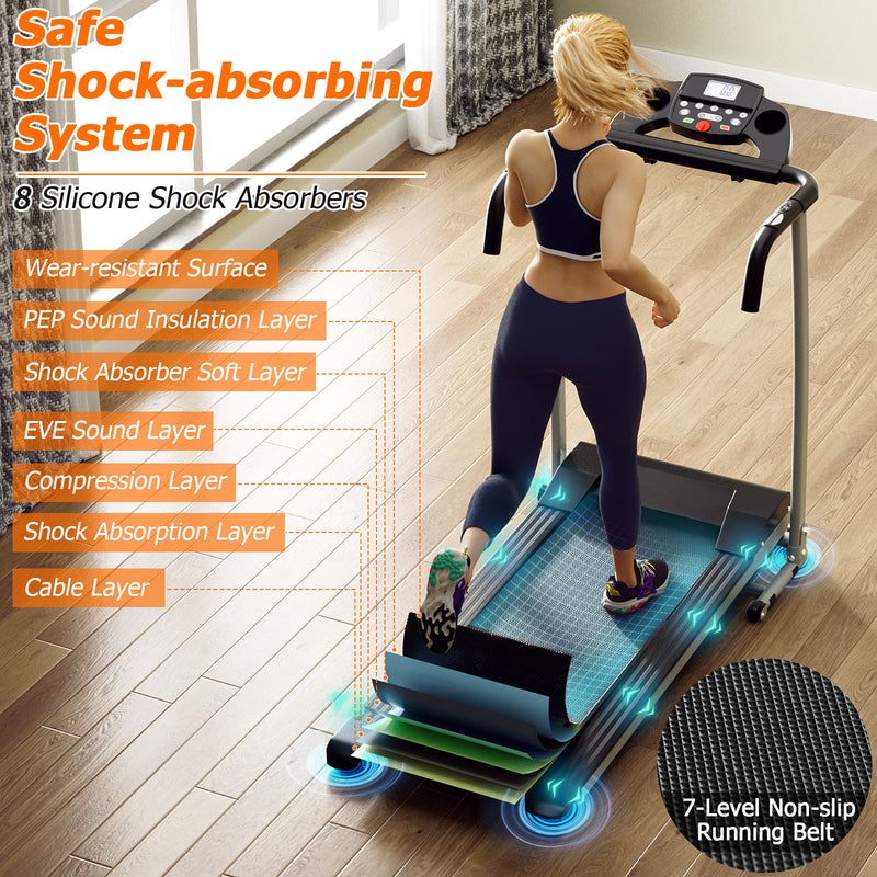 Load image into Gallery viewer, Folding Treadmill, Electric Running Machine with LED Display and Mobile Phone Holder
