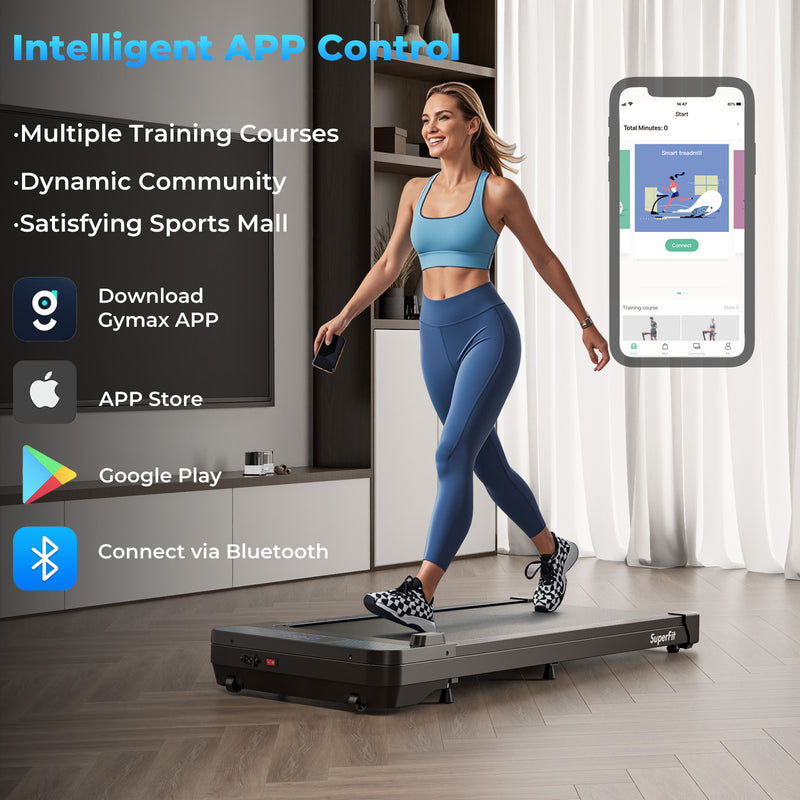 Load image into Gallery viewer, Goplus Walking Pad, 300 LBS Capacity Under Desk Treadmill with Remote &amp; APP Control and LED Display, Portable Treadmills for Home Small, Office
