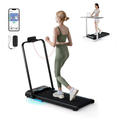 Goplus 3 in 1 Folding Treadmill, 2.5HP 340 LBS Capacity Walking Pad with Handle Bar