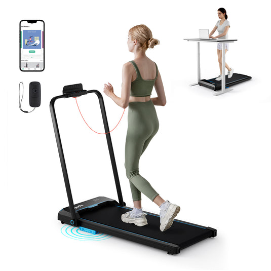 Goplus 3 in 1 Folding Treadmill, 2.5HP 340 LBS Capacity Walking Pad with Handle Bar