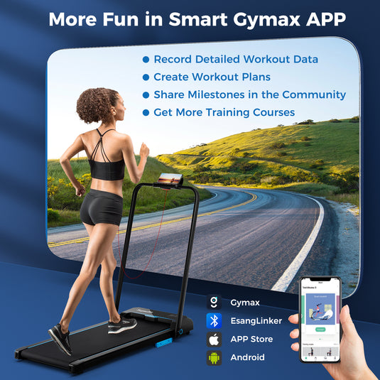 Goplus 3 in 1 Folding Treadmill, 2.5HP 340 LBS Capacity Walking Pad with Handle Bar