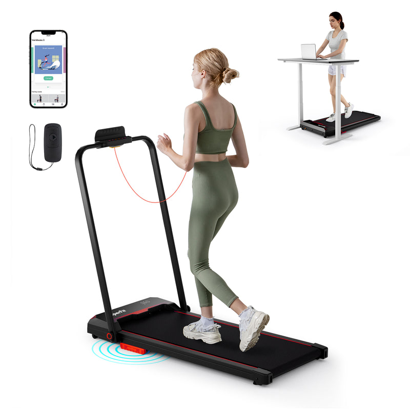 Load image into Gallery viewer, Goplus 3 in 1 Folding Treadmill, 2.5HP 340 LBS Capacity Walking Pad with Handle Bar
