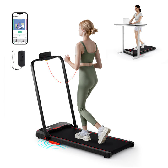 Goplus 3 in 1 Folding Treadmill, 2.5HP 340 LBS Capacity Walking Pad with Handle Bar