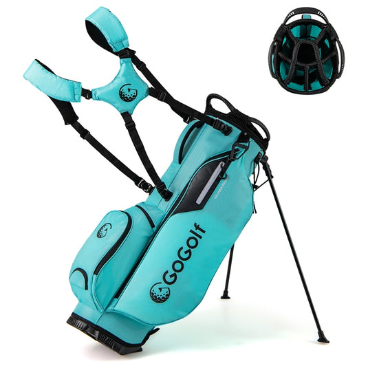 blue golf bag rain hood Goplus Golf Stand Bag with 8-Way Top Dividers Rain Hood 5 Pockets – Goplusus.com