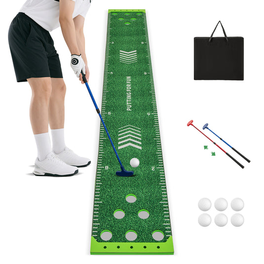 Goplus Golf Pong Game Set with 2 Adjustable Putters & 6 Balls