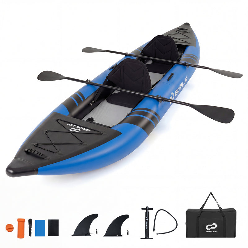 Load image into Gallery viewer, Goplus 12.5 ft Inflatable Kayak – 2-Person Canoe with 507 lbs Capacity for Fishing, Camping &amp;Exploring
