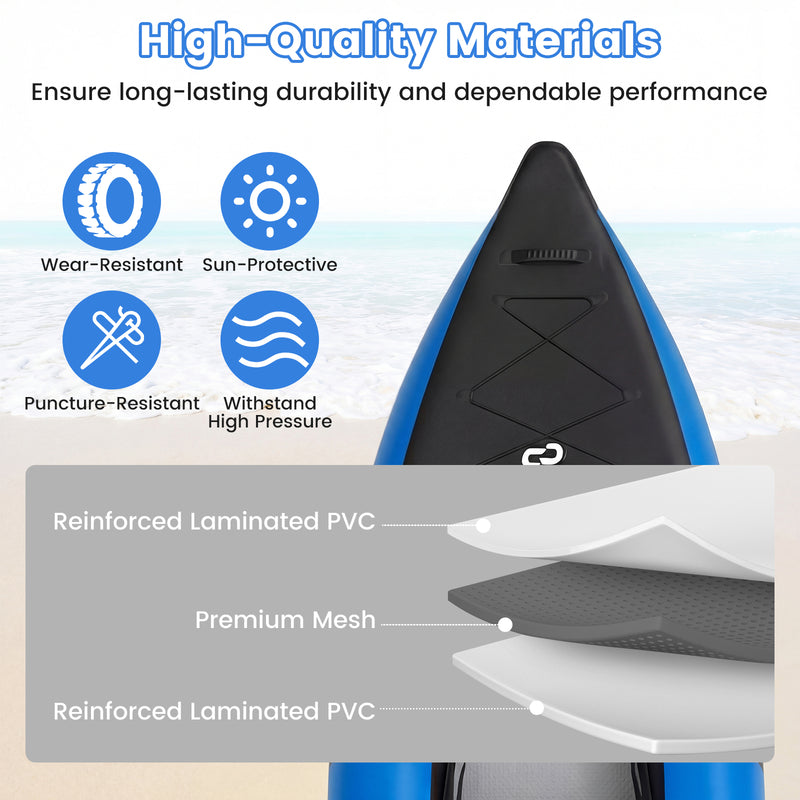 Load image into Gallery viewer, Goplus 12.5 ft Inflatable Kayak – 2-Person Canoe with 507 lbs Capacity for Fishing, Camping &amp;Exploring
