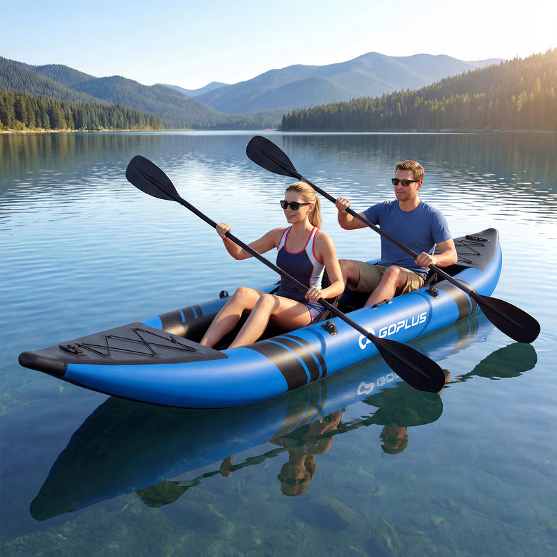 Load image into Gallery viewer, Goplus 12.5 ft Inflatable Kayak – 2-Person Canoe with 507 lbs Capacity for Fishing, Camping &amp;Exploring
