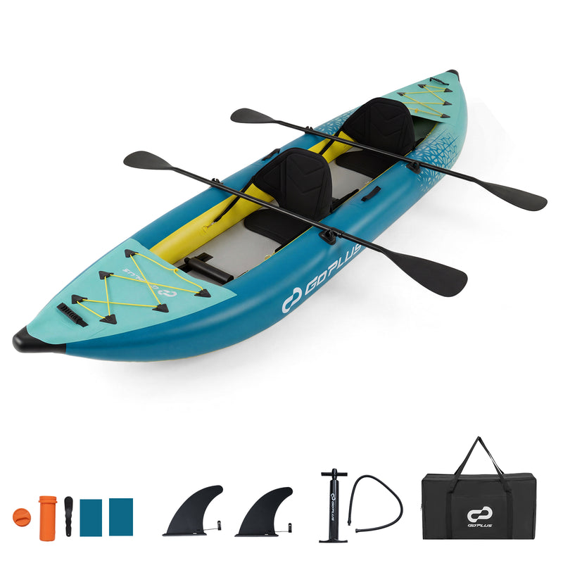 Load image into Gallery viewer, Goplus 12.5 ft Inflatable Kayak – 2-Person Canoe with 507 lbs Capacity for Fishing, Camping &amp;Exploring
