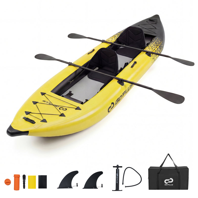 Load image into Gallery viewer, Goplus 12.5 ft Inflatable Kayak – 2-Person Canoe with 507 lbs Capacity for Fishing, Camping &amp;Exploring
