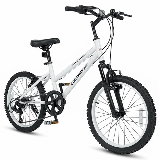 Goplus 20/24 Inch Kids Mountain Bike | 7 Speed Bicycle w/Suspension Fork