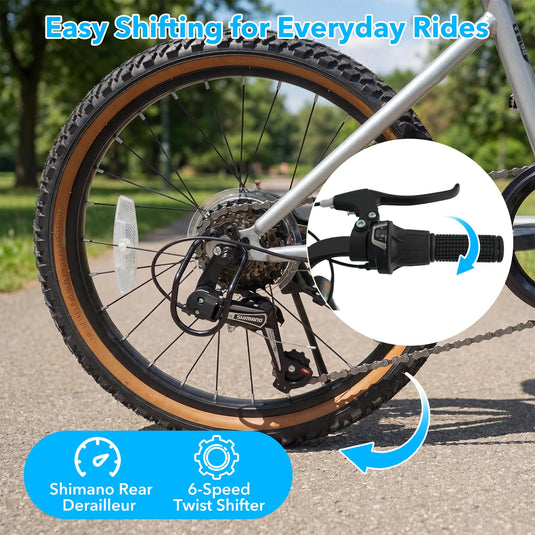 Goplus 20" LED-lit Hybrid Cycling Bike w/Stereo Speakers & High Carbon Steel Frame