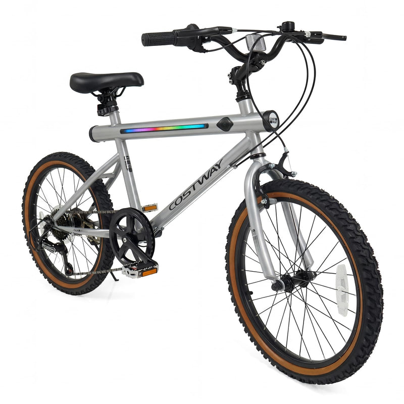 Load image into Gallery viewer, Goplus 20 Inch LED-lit Cycling Bike with 2 Speakers and Ambient Lights for Men and Women
