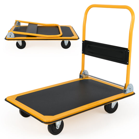 Goplus Folding Platform Cart 660 LBS Rolling Flatbed Cart