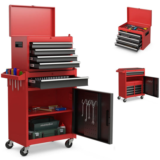 Goplus Tool Chest, 5-Drawer Rolling Tool Storage Cabinet with Detachable Top Tool Box