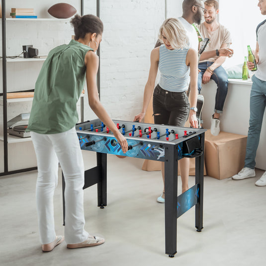 Goplus Foosball Table, Freestanding Soccer Table Game with 2 Footballs