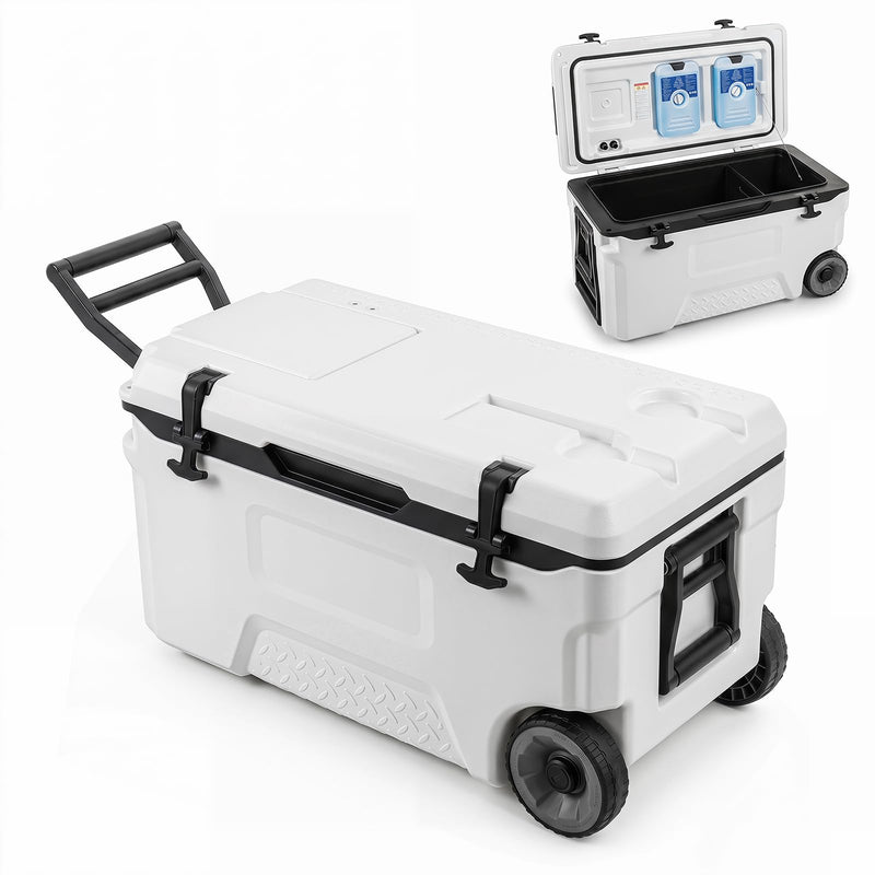 Load image into Gallery viewer, Goplus 53/74 QT Insulated Hard Cooler Portable Rolling Cooler w/Wheels
