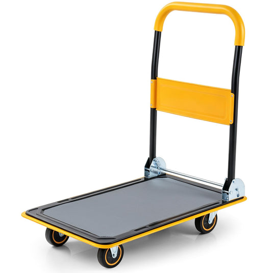 Goplus Folding Platform Cart Rolling Flatbed Cart Hand Platform Truck | 560 lbs Capacity