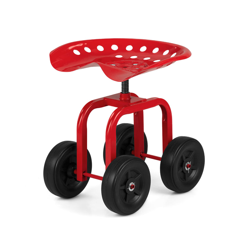 Load image into Gallery viewer, Goplus Garden Cart with Wheels, Utility Stool Cart w/Adjustable 360 Degree Swivel Seat
