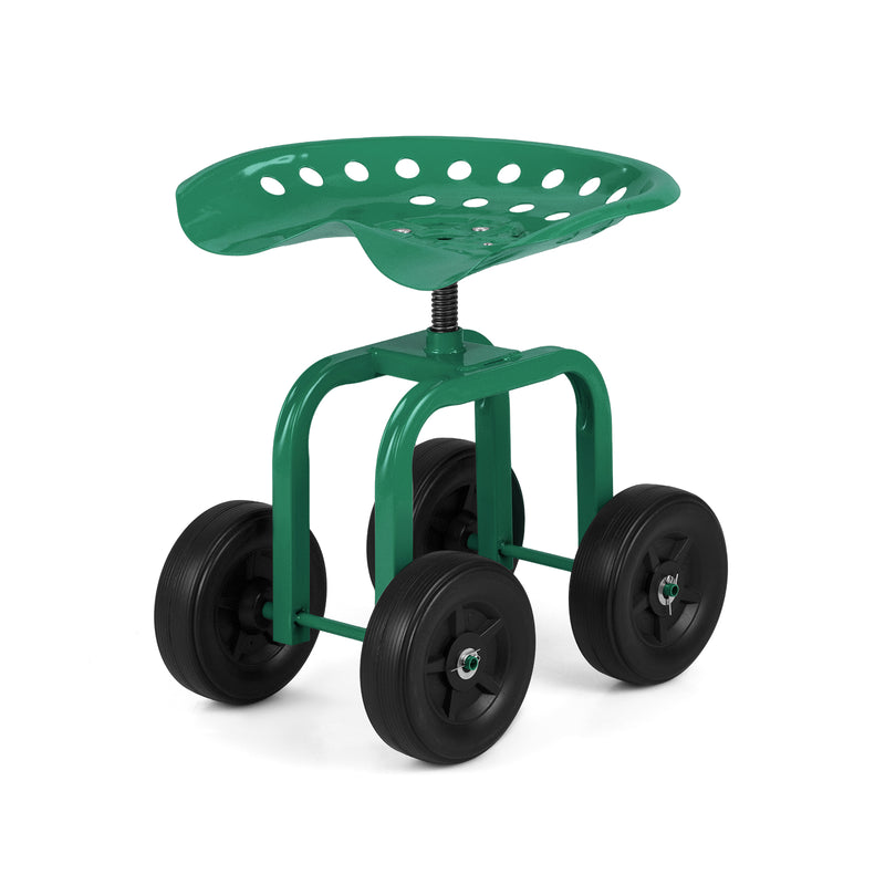 Load image into Gallery viewer, Goplus Garden Cart with Wheels, Utility Stool Cart w/Adjustable 360 Degree Swivel Seat
