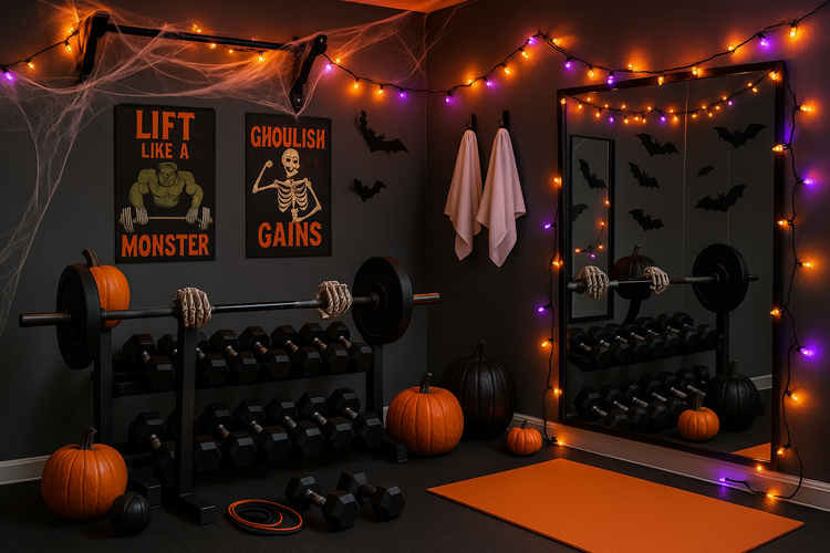 home gym Halloween decor