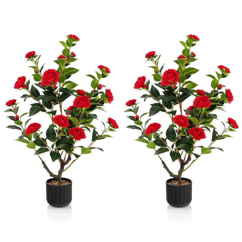 Load image into Gallery viewer, 38&quot; Artificial Camellia Tree - Goplus
