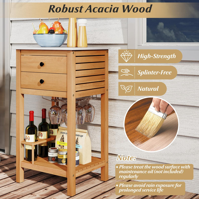 Load image into Gallery viewer, Goplus Outdoor Bar Buffet Sideboard for Backyard Garden Deck Corner
