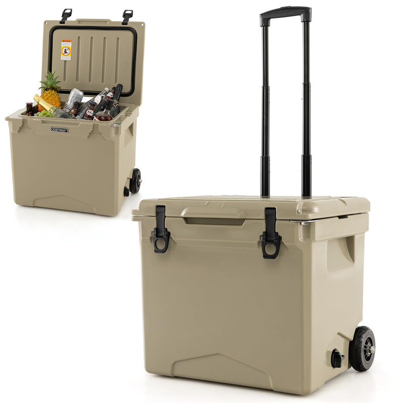 Load image into Gallery viewer, Goplus Cooler, Portable Ice Chest with All-Terrain Wheels
