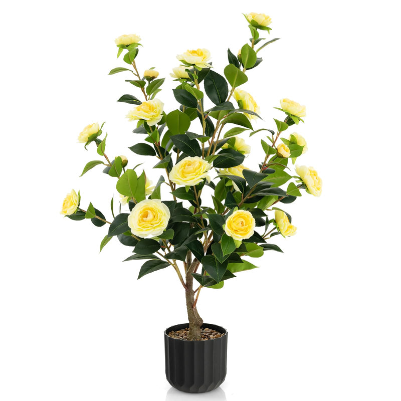 Load image into Gallery viewer, 38&quot; Artificial Camellia Tree - Goplus
