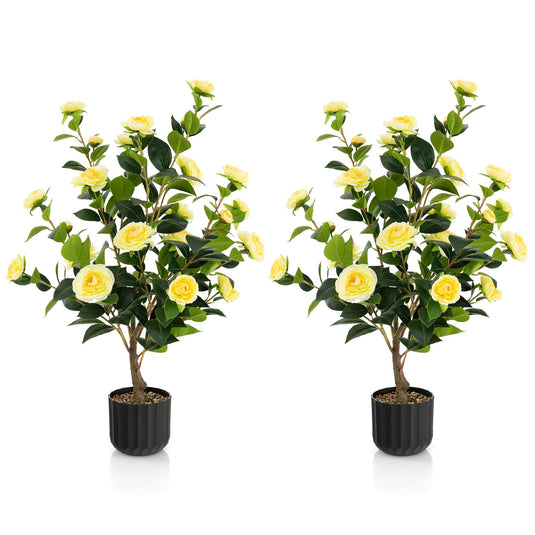 38" Artificial Camellia Tree - Goplus