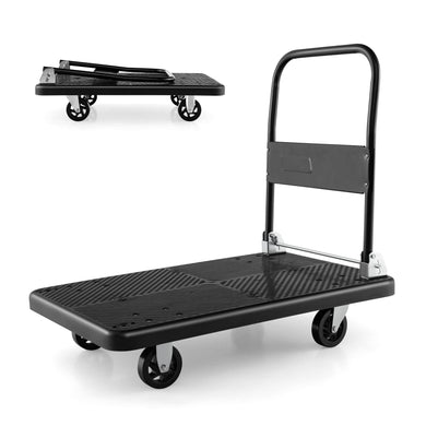 Goplus Folding Push Cart Dolly, Moving Platform Hand Truck, 880 LBS Max Load (36