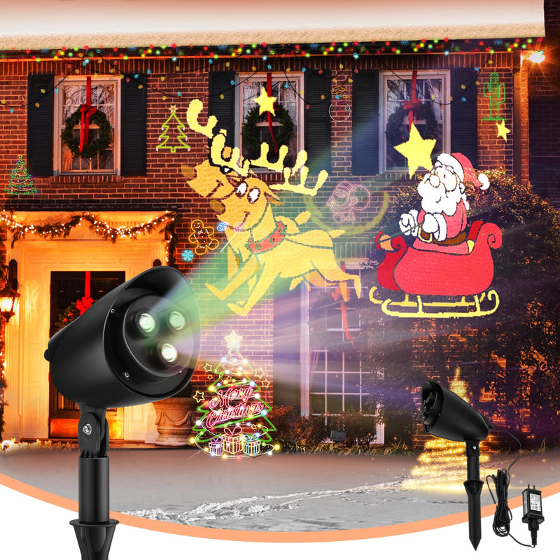 Load image into Gallery viewer, Goplus Christmas Projector Lights Outdoor | LED Santa Claus on Sleigh Projection Lamp
