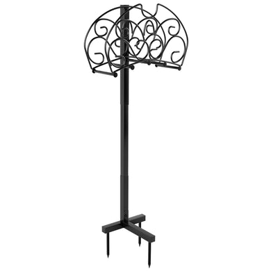 Goplus Garden Hose Holder, Detachable Metal Hose Stand Rack with 3 Anchor Points