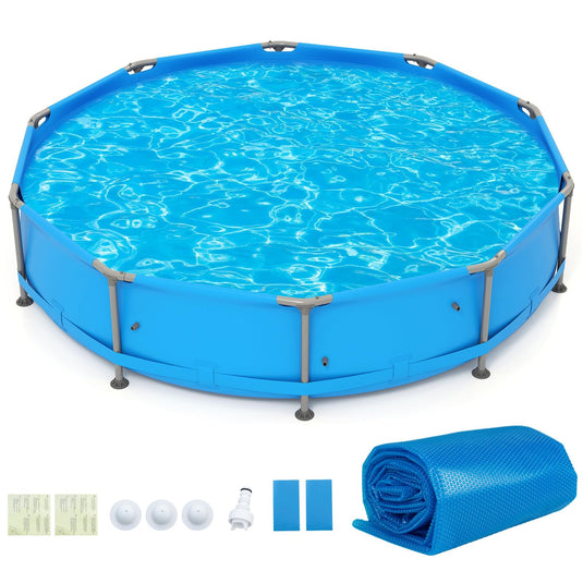 Goplus Above Ground Swimming Pool w/Metal Frame for Outdoor