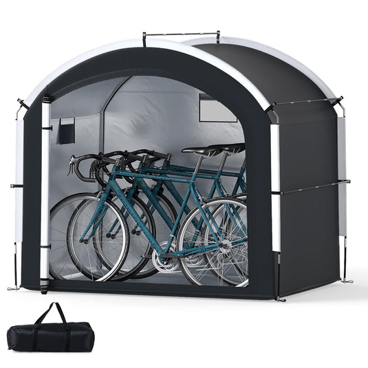 Goplus 7.2 x 4.9 FT Outdoor Bike Storage Sheds w/210D Oxford Fabric PU4000 Waterproof Cover