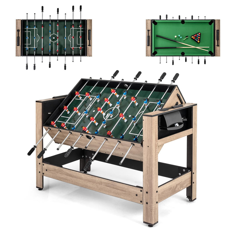 Load image into Gallery viewer, Goplus 2-in-1 Swivel Multi Game Table with Foosball &amp; Pool for Adults
